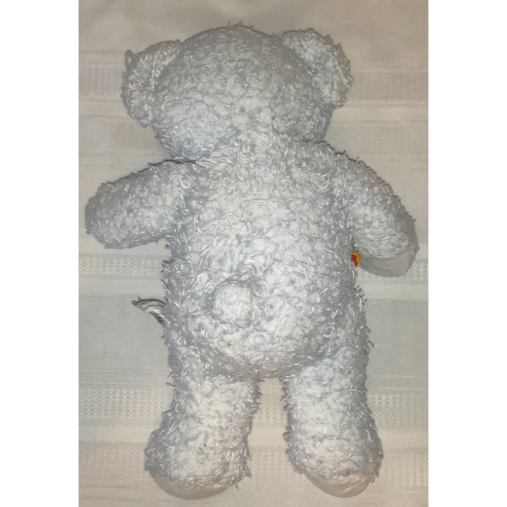 Build A Bear Blue Curly Teddy Bear Plush Stuffed Animal RETIRED Powder Blue 16" - Picture 4 of 16